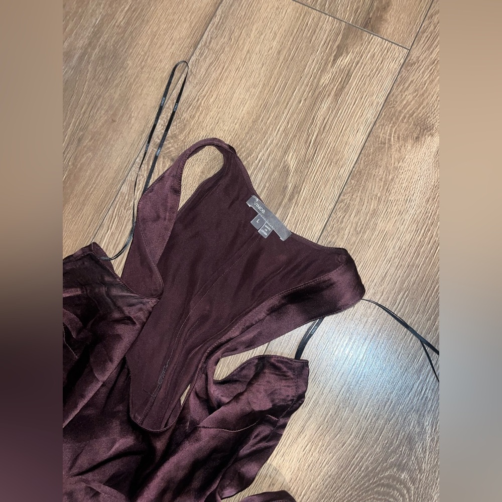 Vince 100% silk mini slip dress brown - Picture 4 of 11